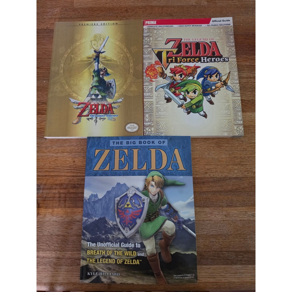 Legend of Zelda Strategy Guide Lot Skyward Sword Tri Force Heroes Big Book Zelda